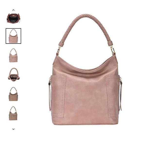 Miztigue Vegan Leather Handbag Shoulder Bag Grace Hobo Mauve Lilac Purse - Picture 1 of 16
